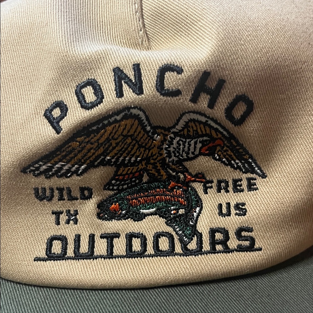 Poncho Outdoors Tan and Green Snapback Hat - Picture 2 of 9